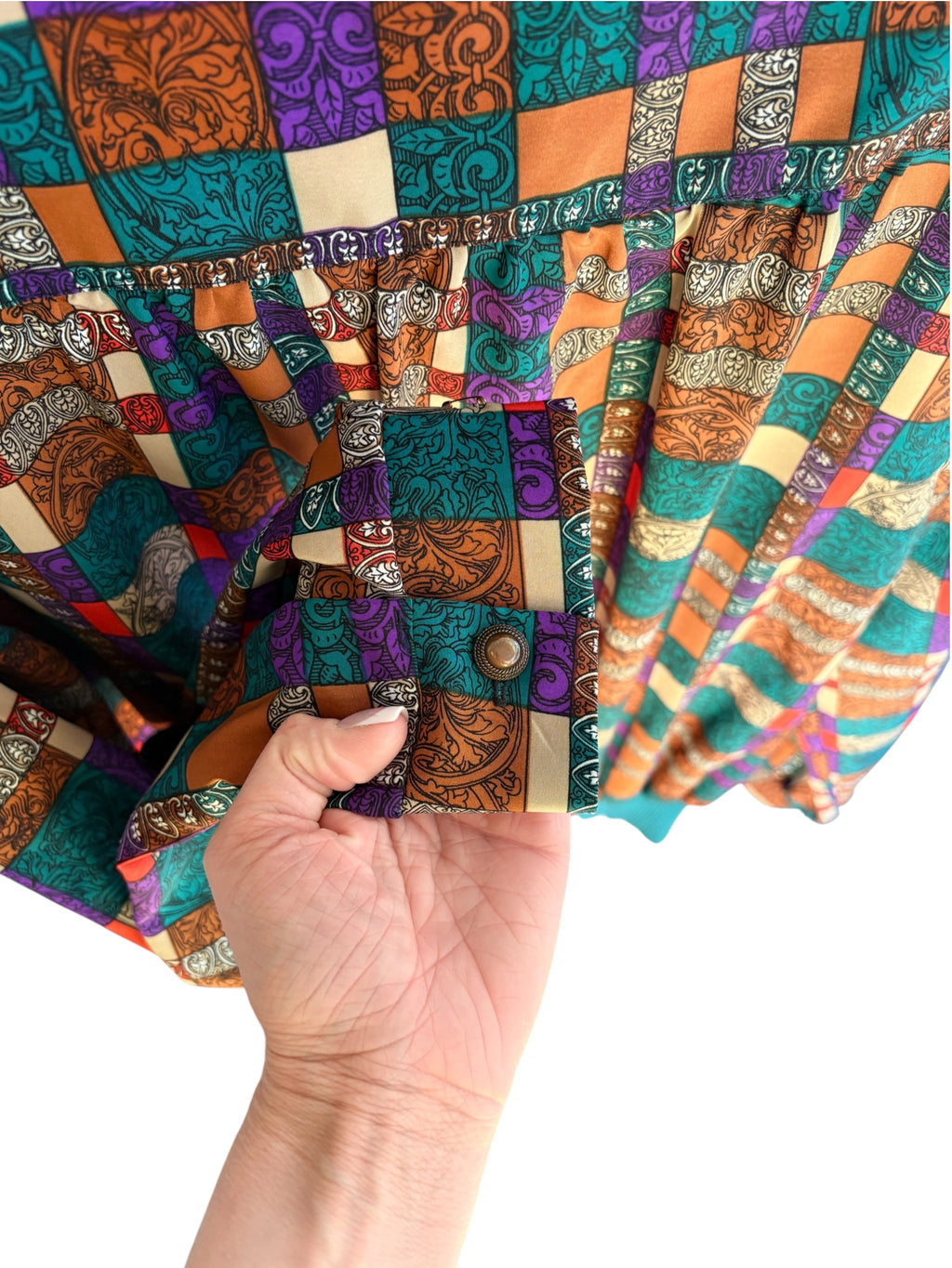 Today's Classics Vintage Geometric Print Blouse Multicolour Size 16 - Image 7