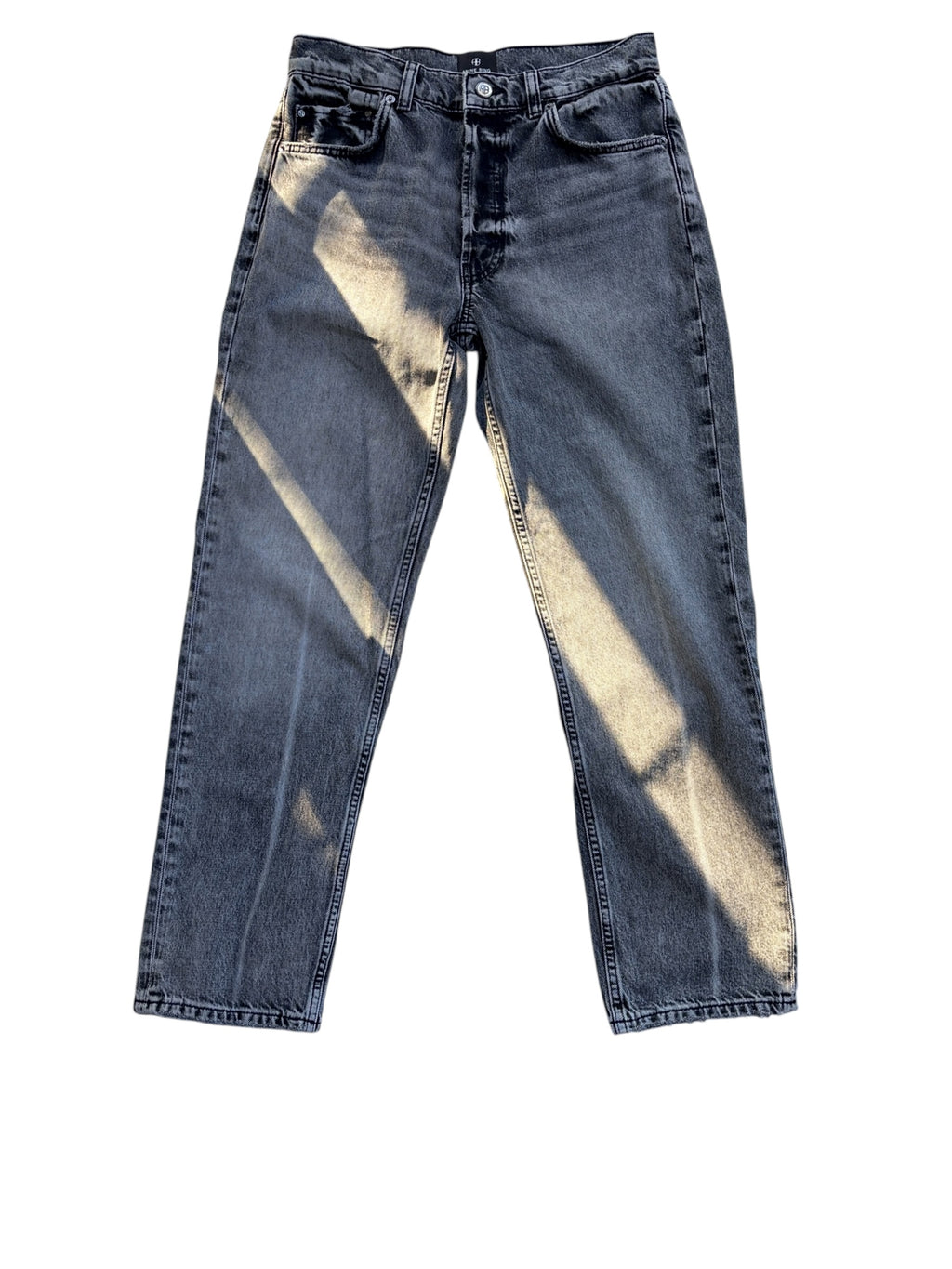 ANINE BING Tyler Jeans Washed Black Straight Leg Denim Size 28 - Image 1