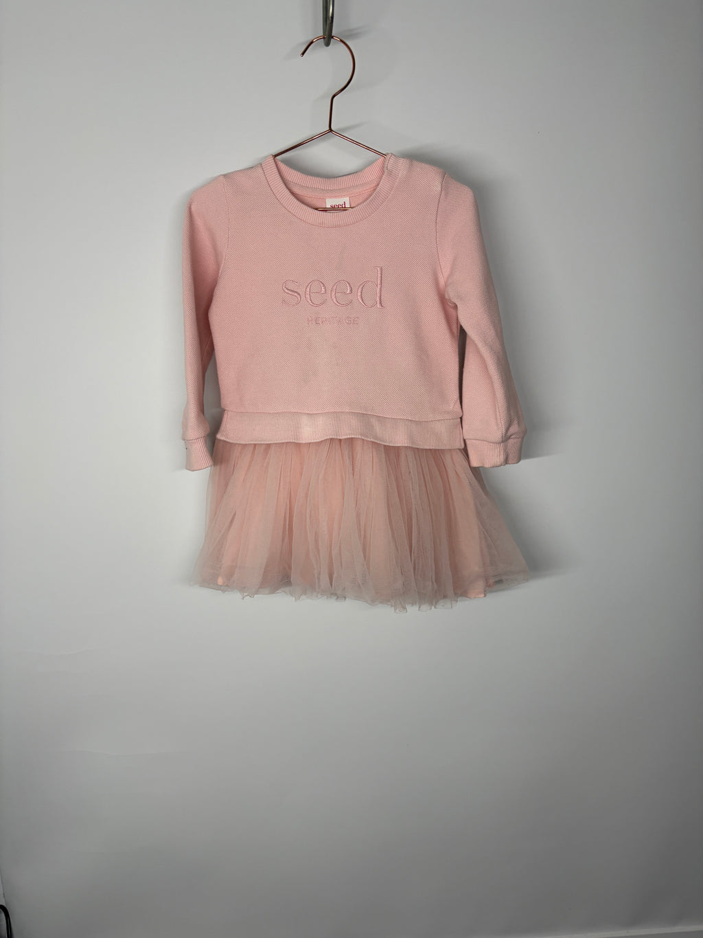Seed Heritage Sweatshirt Tulle Dress Pink Size 2 - Image 4
