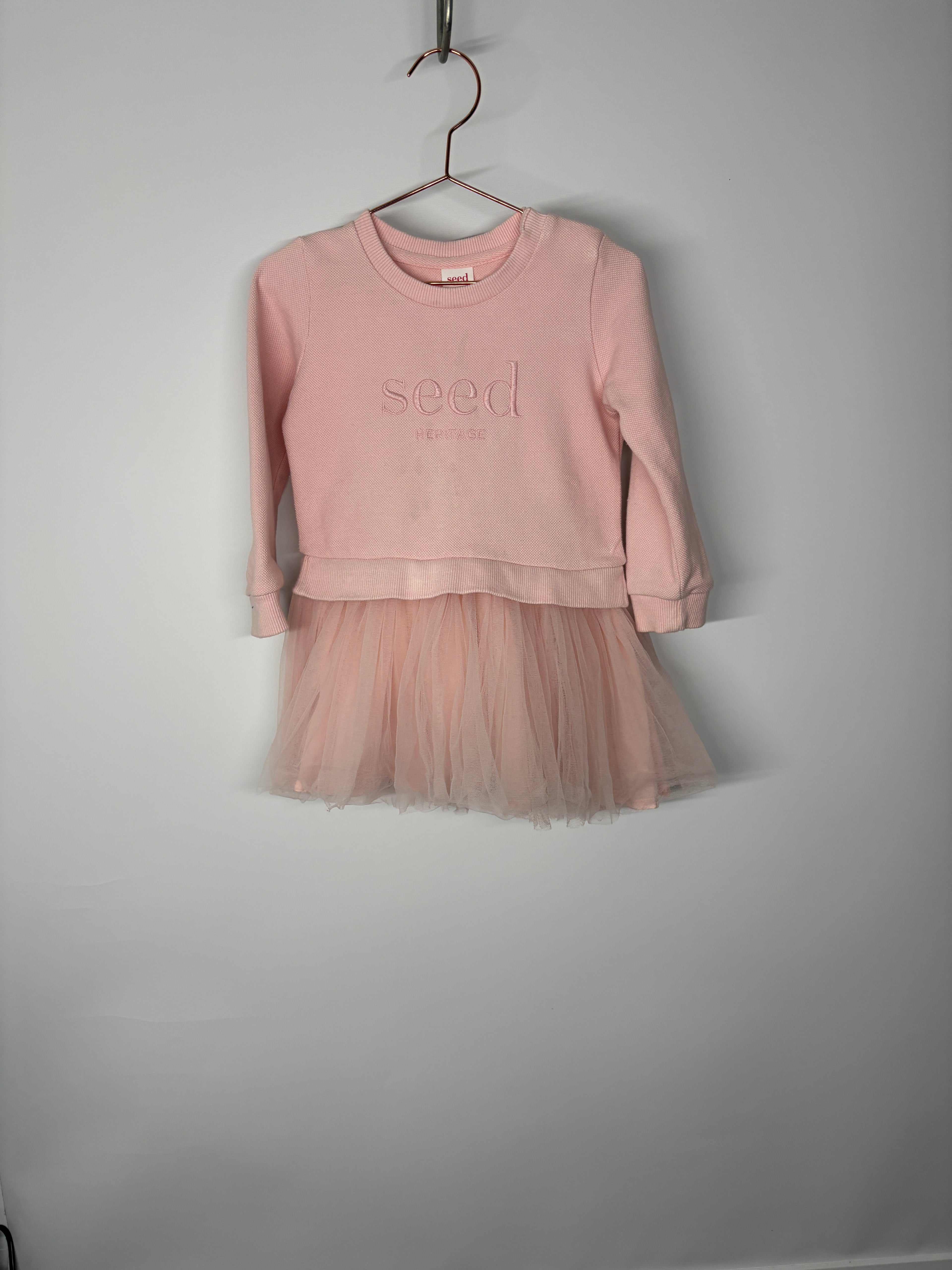 Seed Heritage Sweatshirt Tulle Dress Pink Size 2 - Image 4