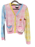 Jelly Bunny Knit Cardigan Pastel Checkered XL - Image 1