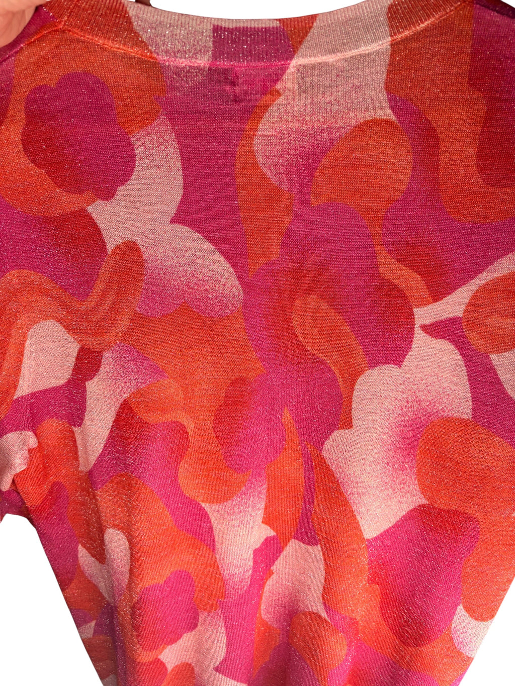 Gorman Abstract Print Knit Top Pink and Red Size 12 - Image 3