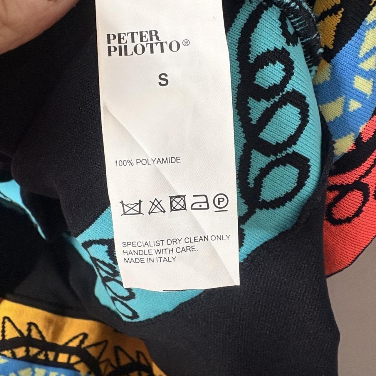 Peter Pilotto Black Dress With Colorful Geometric And Wavy Trim Patterns - Image 5