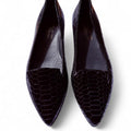 Stuart Weitzman For Russell And Bromley Black Croc-Embossed Leather Loafers - Image 1