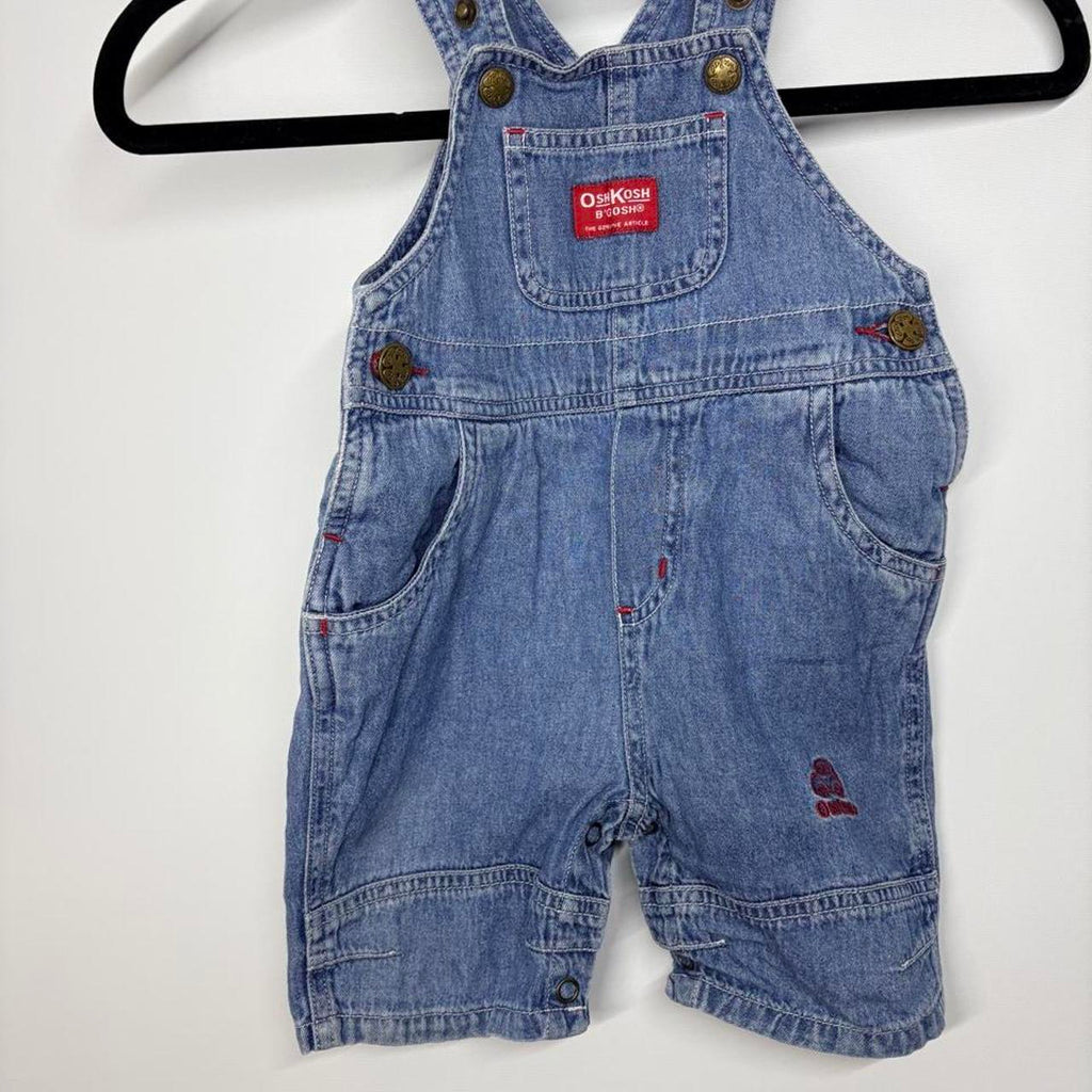 Vintage OshKosh B'gosh Blue Denim Overalls With Red Embroidered Logo - Image 1