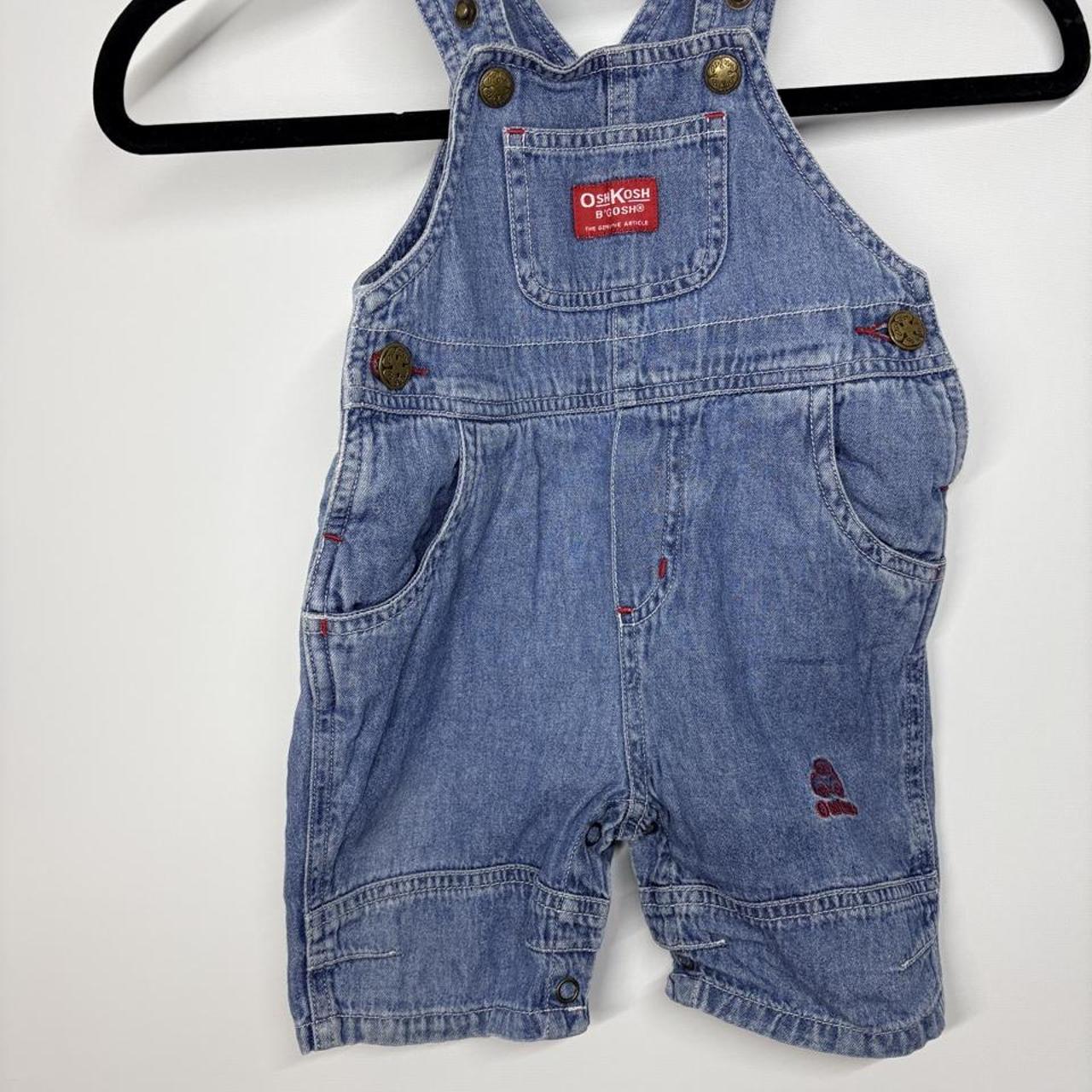 Vintage OshKosh B'gosh Blue Denim Overalls With Red Embroidered Logo - Image 1
