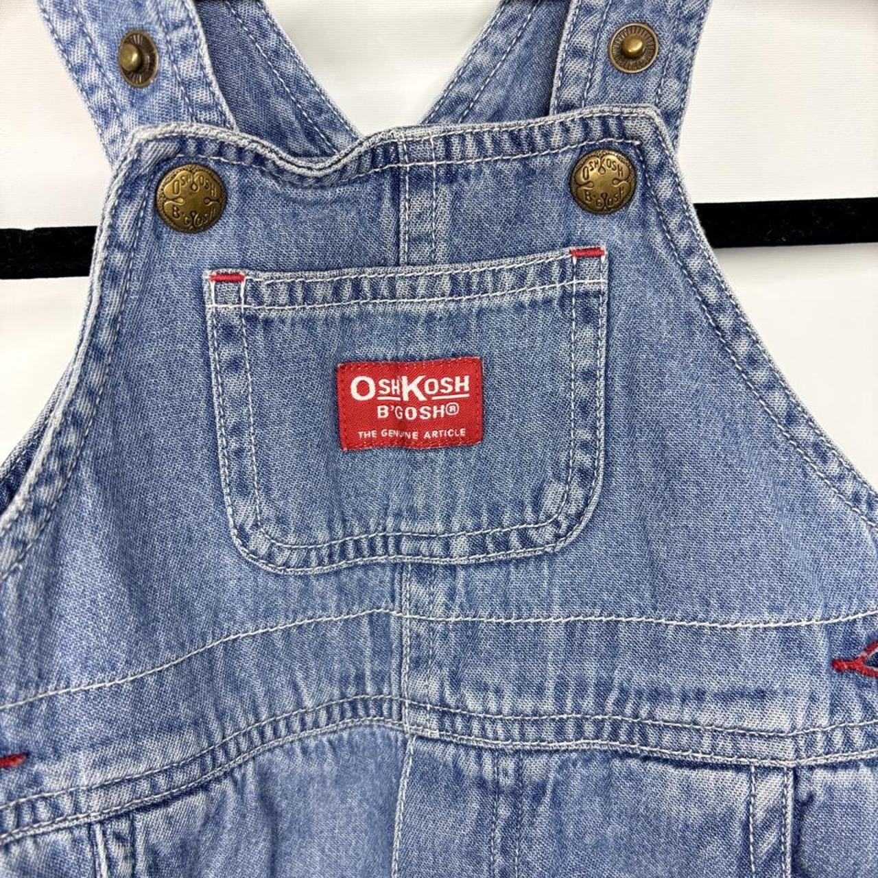 Vintage OshKosh B'gosh Blue Denim Overalls With Red Embroidered Logo - Image 2