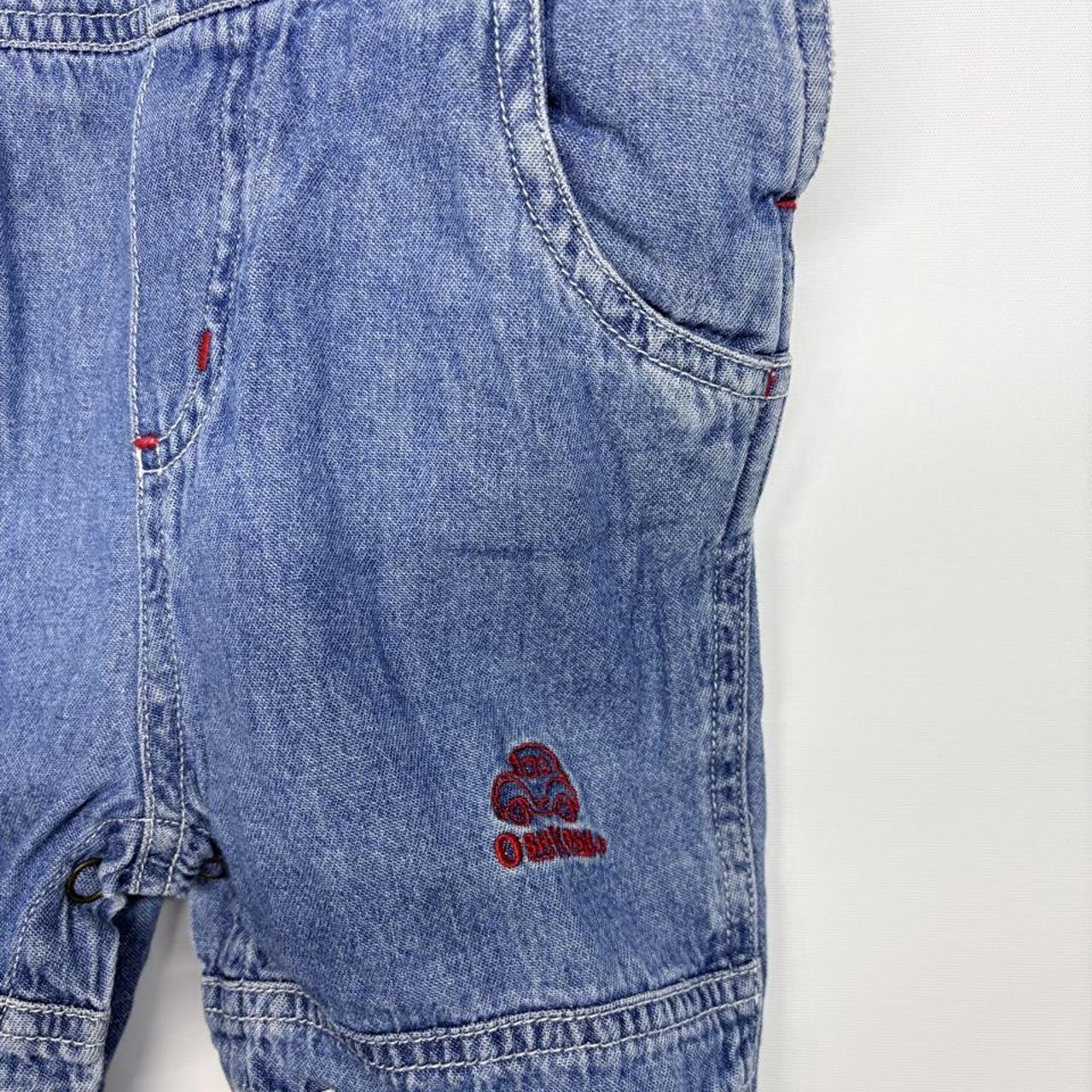 Vintage OshKosh B'gosh Blue Denim Overalls With Red Embroidered Logo - Image 3