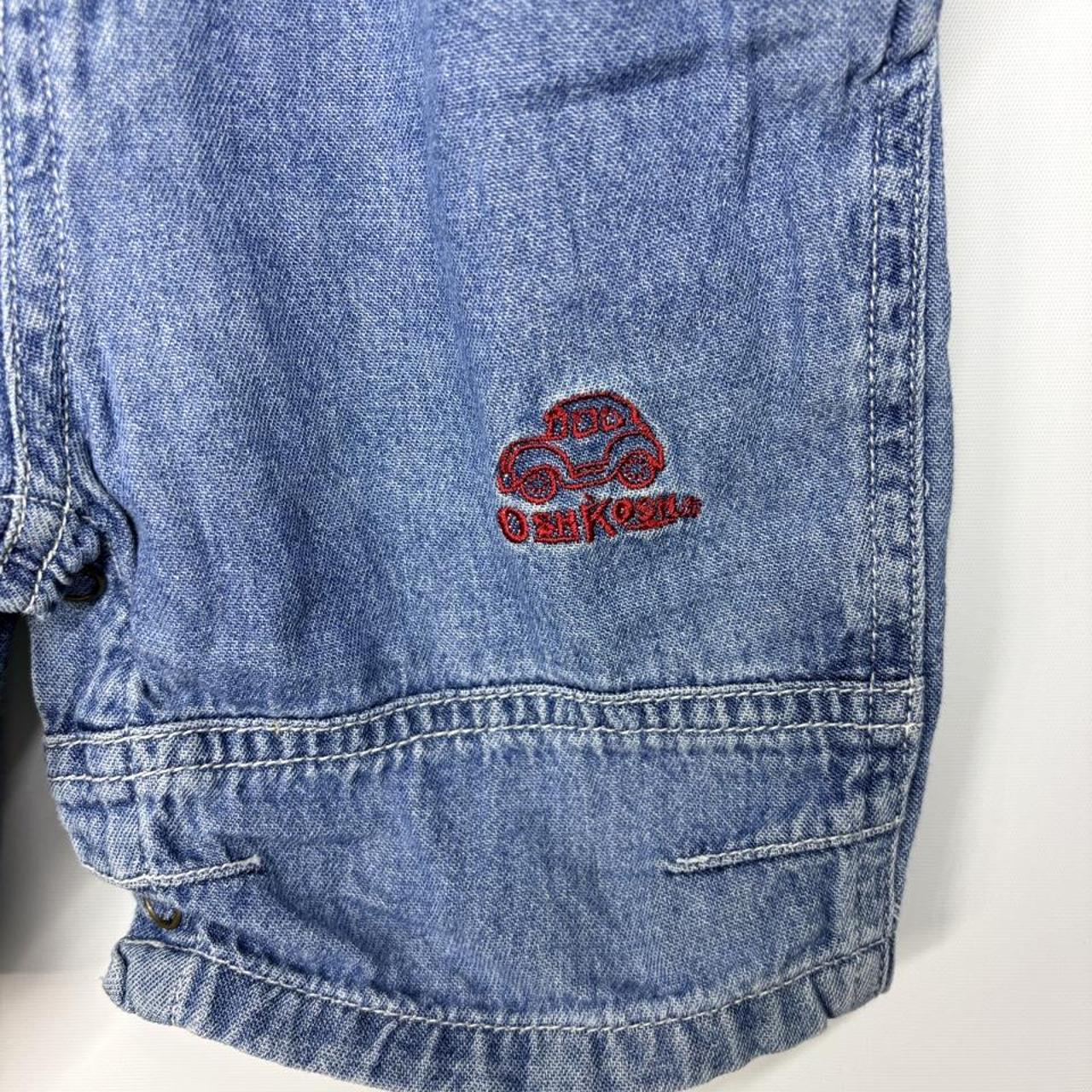 Vintage OshKosh B'gosh Blue Denim Overalls With Red Embroidered Logo - Image 4